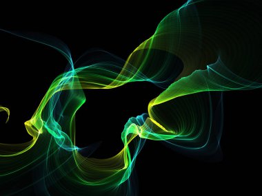 Parlayan soyut dalgalar ve soyut arkaplan ile koyu soyut arkaplan