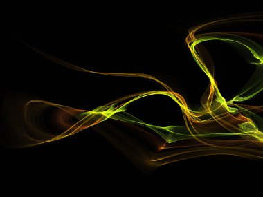 Parlayan soyut dalgalar ve soyut arkaplan ile koyu soyut arkaplan