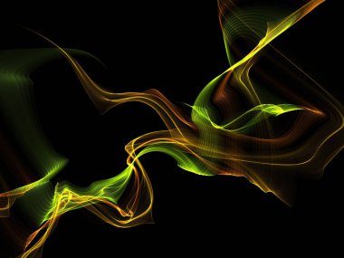 Parlayan soyut dalgalar ve soyut arkaplan ile koyu soyut arkaplan