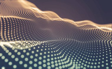 Noktaları ve çizgileri birleştiren soyut çokgen uzay düşük polyester arka plan. Bağlantı yapısı. 3d oluşturma