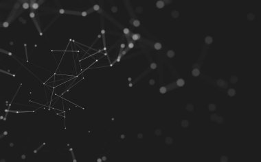 Noktaları ve çizgileri birleştiren soyut çokgen uzay düşük polyester arka plan. Bağlantı yapısı. 3d oluşturma