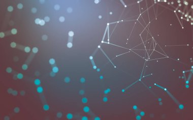 Noktaları ve çizgileri birleştiren soyut çokgen uzay düşük polyester arka plan. Bağlantı yapısı. 3d oluşturma