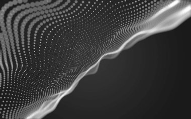 Noktaları ve çizgileri birleştiren soyut çokgen uzay düşük polyester arka plan. Bağlantı yapısı. 3d oluşturma