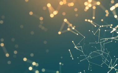 Noktaları ve çizgileri birleştiren soyut çokgen uzay düşük polyester arka plan. Bağlantı yapısı. 3d oluşturma