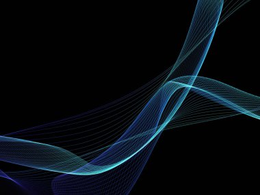 Parlayan soyut dalgalar ve soyut arkaplan ile koyu soyut arkaplan