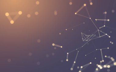 Noktaları ve çizgileri birleştiren soyut çokgen uzay düşük polyester arka plan. Bağlantı yapısı. 3d oluşturma