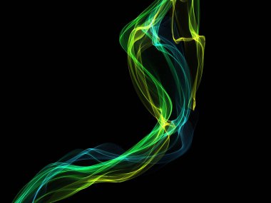 Parlayan soyut dalgalar ve soyut arkaplan ile koyu soyut arkaplan