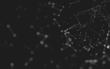 Noktaları ve çizgileri birleştiren soyut çokgen uzay düşük polyester arka plan. Bağlantı yapısı. 3d oluşturma