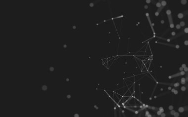 Noktaları ve çizgileri birleştiren soyut çokgen uzay düşük polyester arka plan. Bağlantı yapısı. 3d oluşturma