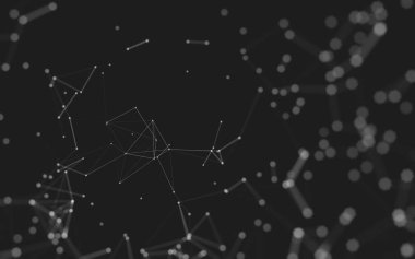 Noktaları ve çizgileri birleştiren soyut çokgen uzay düşük polyester arka plan. Bağlantı yapısı. 3d oluşturma