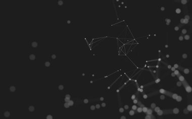 Noktaları ve çizgileri birleştiren soyut çokgen uzay düşük polyester arka plan. Bağlantı yapısı. 3d oluşturma