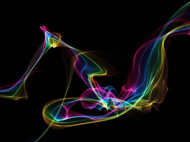 Parlayan soyut dalgalar ve soyut arkaplan ile koyu soyut arkaplan