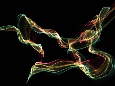 Parlayan soyut dalgalar ve soyut arkaplan ile koyu soyut arkaplan