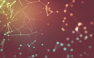 Noktaları ve çizgileri birleştiren soyut çokgen uzay düşük polyester arka plan. Bağlantı yapısı. 3d oluşturma