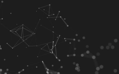 Noktaları ve çizgileri birleştiren soyut çokgen uzay düşük polyester arka plan. Bağlantı yapısı. 3d oluşturma