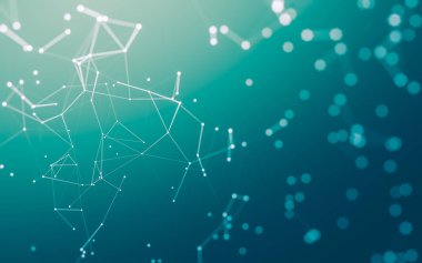 Noktaları ve çizgileri birleştiren soyut çokgen uzay düşük polyester arka plan. Bağlantı yapısı. 3d oluşturma