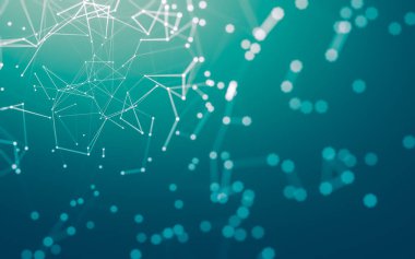 Noktaları ve çizgileri birleştiren soyut çokgen uzay düşük polyester arka plan. Bağlantı yapısı. 3d oluşturma