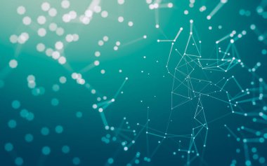 Noktaları ve çizgileri birleştiren soyut çokgen uzay düşük polyester arka plan. Bağlantı yapısı. 3d oluşturma