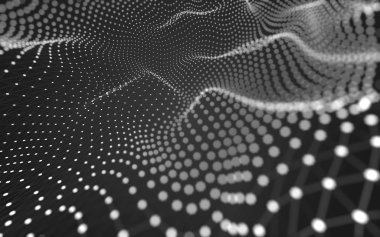 Noktaları ve çizgileri birleştiren soyut çokgen uzay düşük polyester arka plan. Bağlantı yapısı. 3d oluşturma