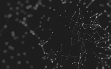 Noktaları ve çizgileri birleştiren soyut çokgen uzay düşük polyester arka plan. Bağlantı yapısı. 3d oluşturma