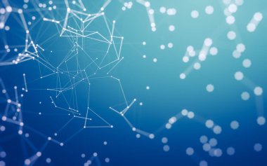 Noktaları ve çizgileri birleştiren soyut çokgen uzay düşük polyester arka plan. Bağlantı yapısı. 3d oluşturma