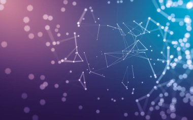 Noktaları ve çizgileri birleştiren soyut çokgen uzay düşük polyester arka plan. Bağlantı yapısı. 3d oluşturma