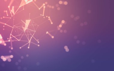 Noktaları ve çizgileri birleştiren soyut çokgen uzay düşük polyester arka plan. Bağlantı yapısı. 3d oluşturma