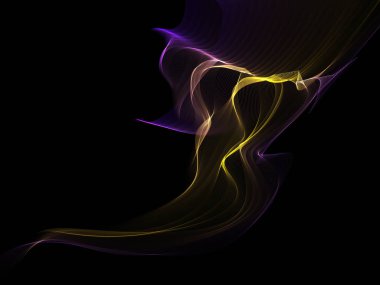 Parlayan soyut dalgalar ve soyut arkaplan ile koyu soyut arkaplan