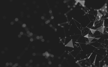 Noktaları ve çizgileri birleştiren soyut çokgen uzay düşük polyester arka plan. Bağlantı yapısı. 3d oluşturma