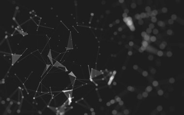 Noktaları ve çizgileri birleştiren soyut çokgen uzay düşük polyester arka plan. Bağlantı yapısı. 3d oluşturma