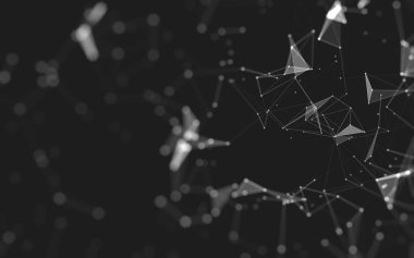 Noktaları ve çizgileri birleştiren soyut çokgen uzay düşük polyester arka plan. Bağlantı yapısı. 3d oluşturma