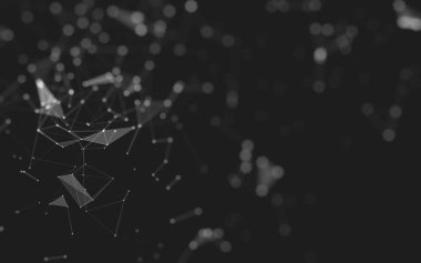 Noktaları ve çizgileri birleştiren soyut çokgen uzay düşük polyester arka plan. Bağlantı yapısı. 3d oluşturma