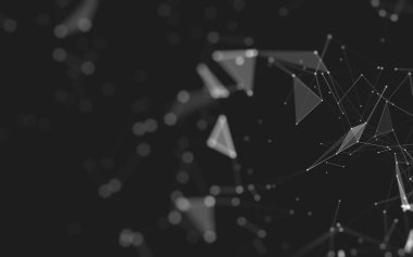 Çokgen alanı düşük Poli koyu arka plan, 3d render