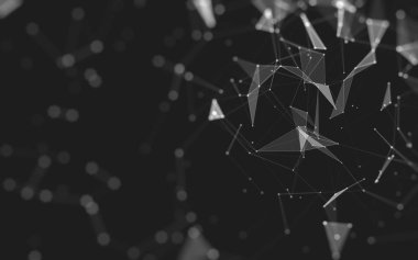 Çokgen alanı düşük Poli koyu arka plan, 3d render