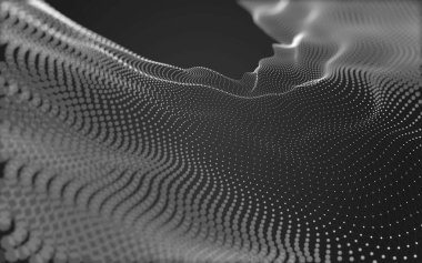 Çokgen alanı düşük Poli koyu arka plan, 3d render