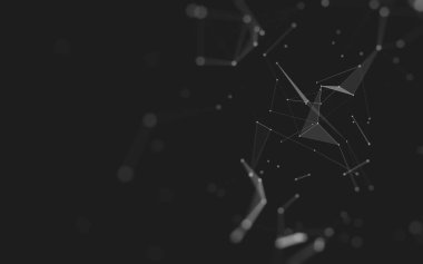 Çokgen alanı düşük Poli koyu arka plan, 3d render