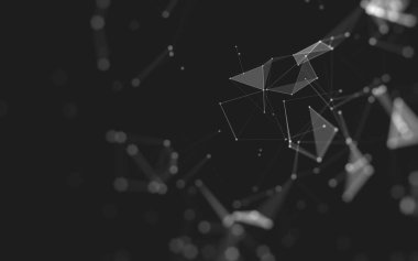 Çokgen alanı düşük Poli koyu arka plan, 3d render