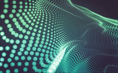 Çokgen alanı düşük Poli koyu arka plan, 3d render