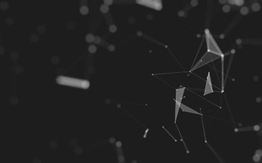 Çokgen alanı düşük Poli koyu arka plan, 3d render