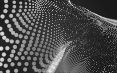 Çokgen alanı düşük Poli koyu arka plan, 3d render