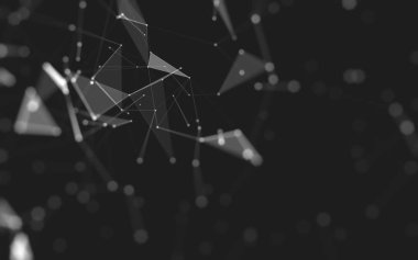 Çokgen alanı düşük Poli koyu arka plan, 3d render