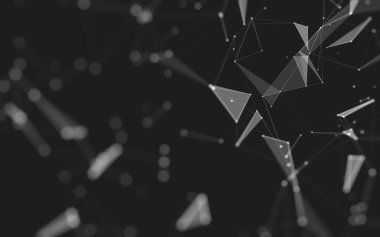 Çokgen alanı düşük Poli koyu arka plan, 3d render