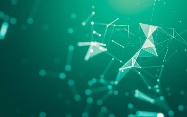 Çokgen alanı düşük Poli koyu arka plan, 3d render