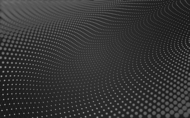 Çokgen alanı düşük Poli koyu arka plan, 3d render