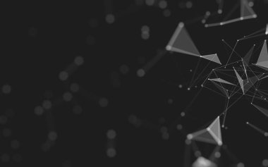 Çokgen alanı düşük Poli koyu arka plan, 3d render