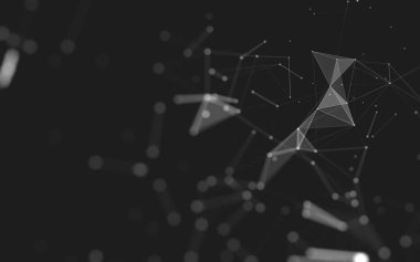 Çokgen alanı düşük Poli koyu arka plan, 3d render