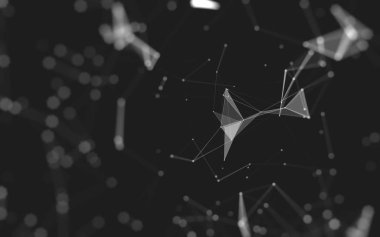 Çokgen alanı düşük Poli koyu arka plan, 3d render