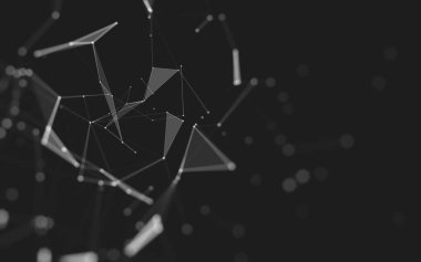 Çokgen alanı düşük Poli koyu arka plan, 3d render