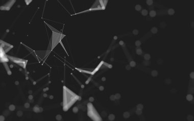 Çokgen alanı düşük Poli koyu arka plan, 3d render