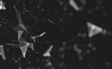 Çokgen alanı düşük Poli koyu arka plan, 3d render